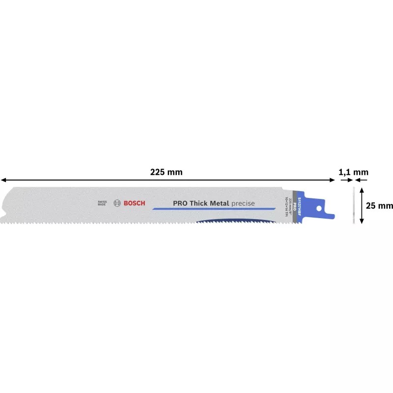 Bosch 2608658999 Expert Progressor for Metal S 1137 HBF lâminas de serra sabre, 225 mm, 1,1 mm, pack de 25
