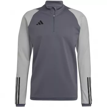 Sweatshirt de treino adidas Tiro 23 Competition homem Team Grey Four corte slim fecho de correr de quarto manga comprida AEROREADY poliéster reciclado HU1316