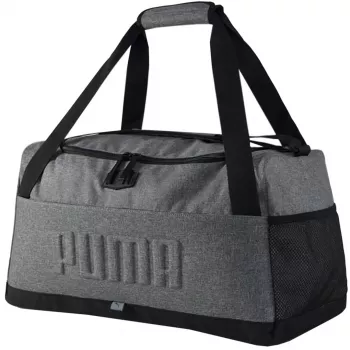 Mala de viagem PUMA S Sports S 35L cinzenta com compartimento de sapatos ventilado
