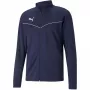 Casaco de treino em poliéster PUMA teamRISE Navy Blue 657392 06 S homem casaco de futebol com fecho integral