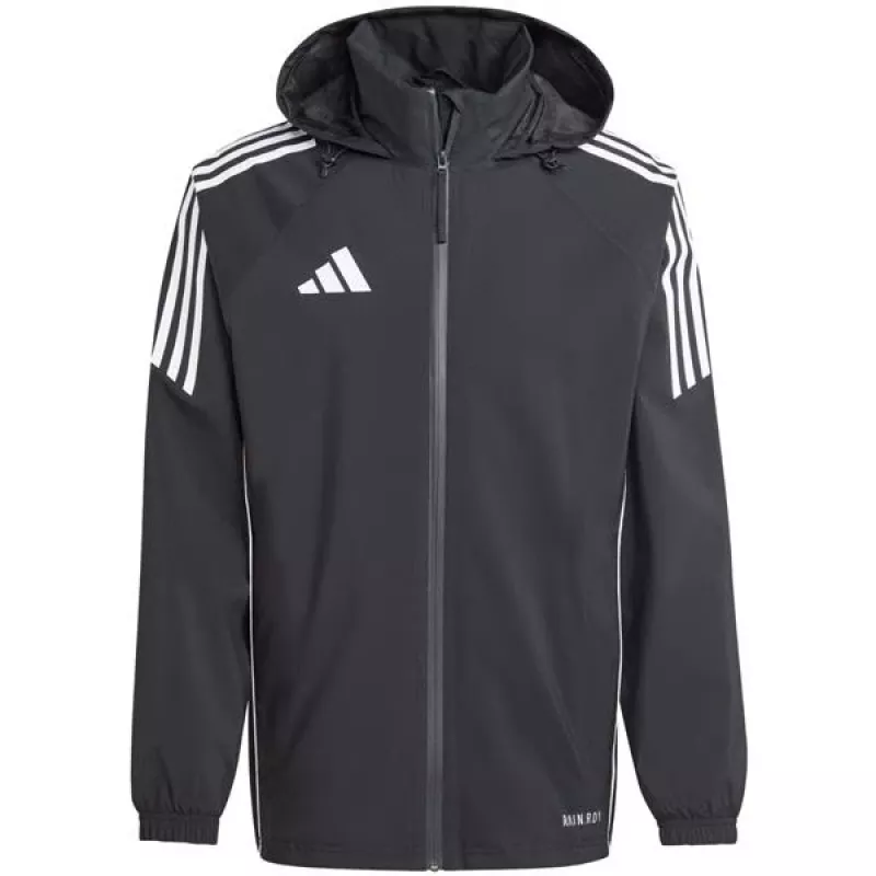 Casaco de chuva de futebol adidas Tiro 24 Rain homem preto/branco XL
