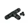 Conector em T / adaptador em T IP68 sem ferramentas Kabelmeister, 3 polos, preto