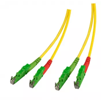 EFB Elektronik O0933.30 Cabo de Patch de Fibra Ótica Duplex E2000/APC para E2000/APC Monomodo, OS2, 2 m, LSZH, Amarelo