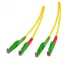 EFB Elektronik O0933.30 Cabo de Patch de Fibra Ótica Duplex E2000/APC para E2000/APC Monomodo, OS2, 2 m, LSZH, Amarelo