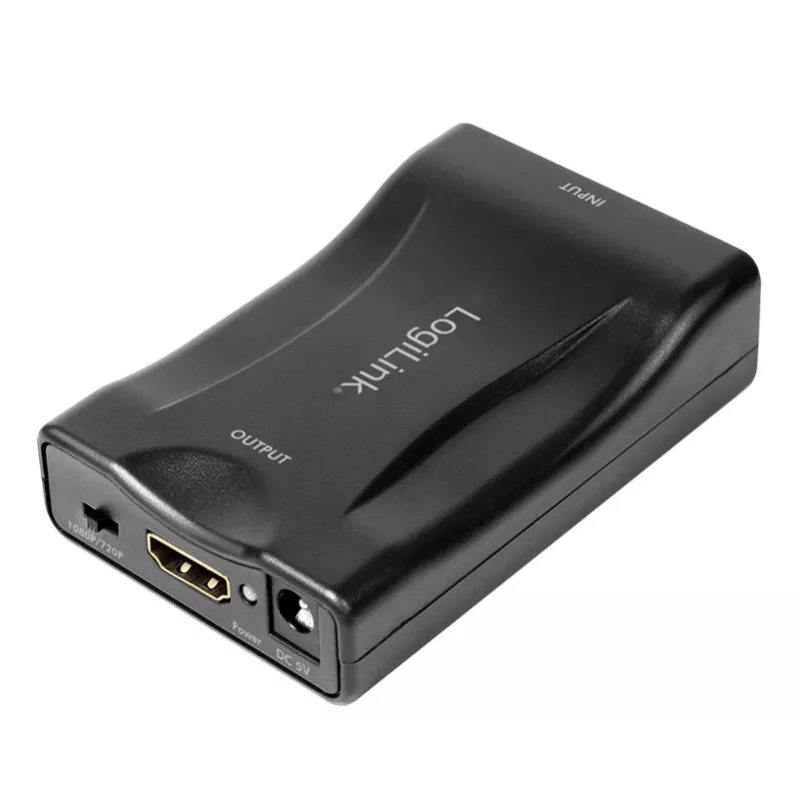 LogiLink CV0160 Adaptador Conversor SCART para HDMI, 1080p, Preto
