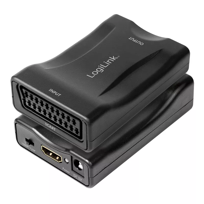 LogiLink CV0160 Adaptador Conversor SCART para HDMI, 1080p, Preto