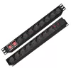 LogiLink PDU1601 Unidade de Distribuição de Energia para Rack 19 polegadas 1U, 16 Tomadas Schuko, Proteção contra Sobretensão, 16A, Cabo de 2m, Preto