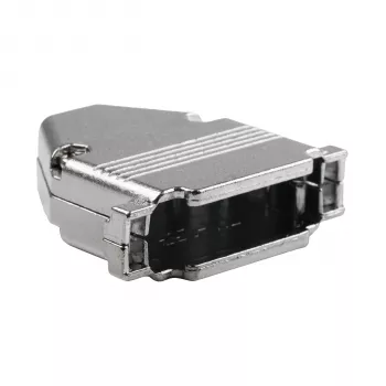 EFB Elektronik 29432.1V2 Cobertura Totalmente Metálica E-GP25G com Alívio de Tensão, D-Sub 25 polos, Blindagem EMI/RFI, Liga de Zinco, Prateado