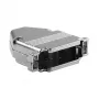 EFB Elektronik 29432.1V2 Cobertura Totalmente Metálica E-GP25G com Alívio de Tensão, D-Sub 25 polos, Blindagem EMI/RFI, Liga de Zinco, Prateado