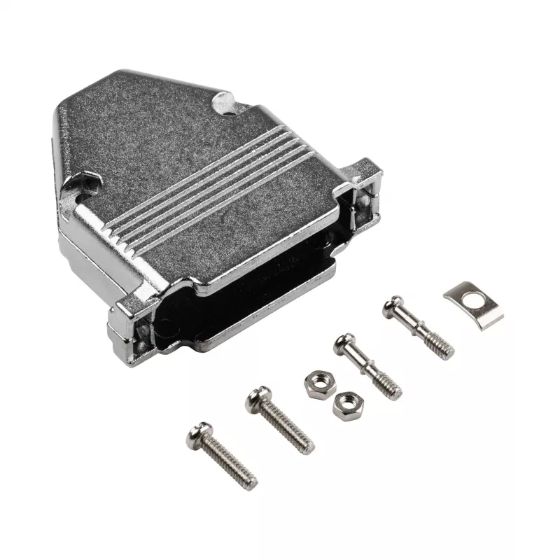 EFB Elektronik 29432.1V2 Cobertura Totalmente Metálica E-GP25G com Alívio de Tensão, D-Sub 25 polos, Blindagem EMI/RFI, Liga de Zinco, Prateado