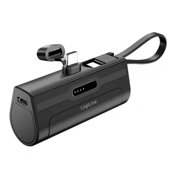 LogiLink Power Bank Portátil, LiPo, 4500 mAh, Ficha USB-C Integrada, preto