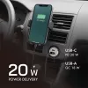LogiLink Carregador de Automóvel USB, 2 Portas, Carregamento Rápido 20W, Prateado