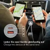 LogiLink Carregador de Automóvel USB, 2 Portas, Carregamento Rápido 20W, Prateado