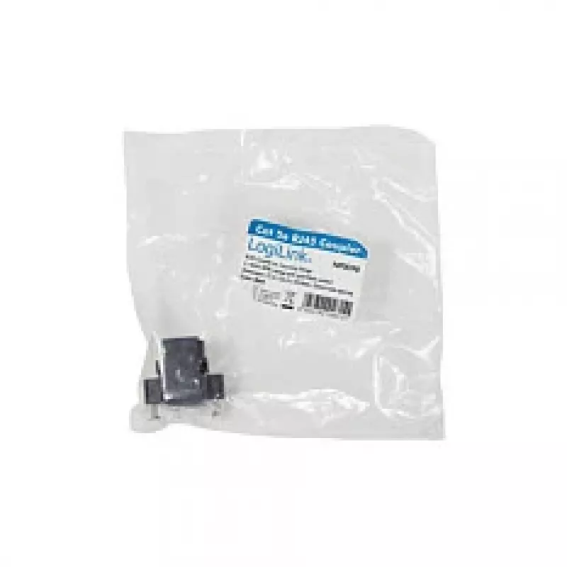 LOGILINK NP0098 Acoplador RJ45 com Flange de Montagem, 2x Conector Fêmea RJ45, Cat.5e UTP, Preto