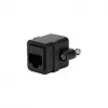 LOGILINK NP0098 Acoplador RJ45 com Flange de Montagem, 2x Conector Fêmea RJ45, Cat.5e UTP, Preto