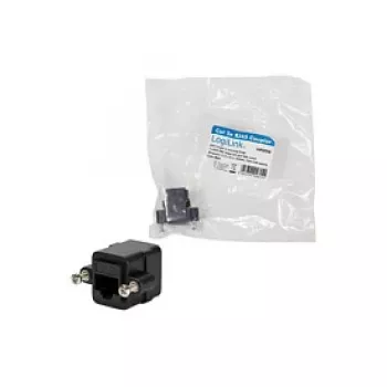 LOGILINK NP0098 Acoplador RJ45 com Flange de Montagem, 2x Conector Fêmea RJ45, Cat.5e UTP, Preto