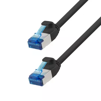 LogiLink Cabo de Rede Cat.6A Slim S/FTP LSZH, Preto, 15 m, SlimLine