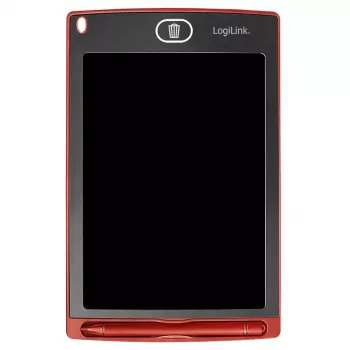 LogiLink Tablet de escrita LCD 8,5 polegadas, vermelho, com 2 ímanes