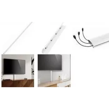 LogiLink Canal de Cabos em Alumínio 1100x60x20 mm com Fecho de Abrir e Clicar, Branco