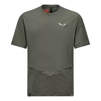 T-shirt de vento Dry Salewa Pedroc de homem Faded Green XL