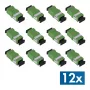 Adaptador de fibra ótica LogiLink FA01SC8 SC Simplex APC, sem flange, verde, pack de 12