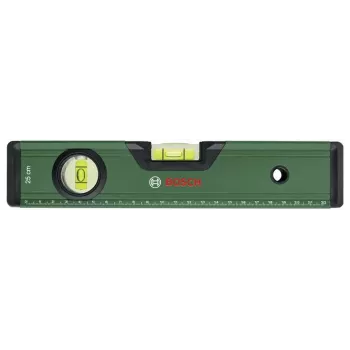 Nível de bolha BOSCH DIY 25 cm verde com ranhura em V e base fresada plana
