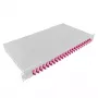 Patch panel de fibra ótica LogiLink F24LC4G 24 portas LC Duplex, 1U montagem em rack 19 polegadas, aço cinzento