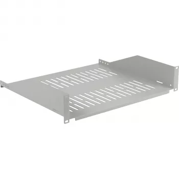 Prateleira fixa EFB ELEKTRONIK 19 polegadas 2U, 400 mm de profundidade, carga 22 kg, cinzento claro RAL 7035