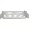 Prateleira fixa EFB ELEKTRONIK 19 polegadas 2U, 400 mm de profundidade, carga 22 kg, cinzento claro RAL 7035