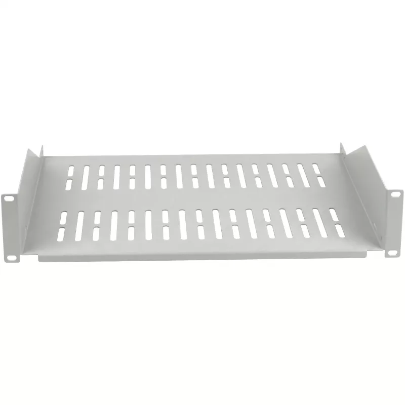 Prateleira fixa EFB ELEKTRONIK 19 polegadas 2U, 400 mm de profundidade, carga 22 kg, cinzento claro RAL 7035