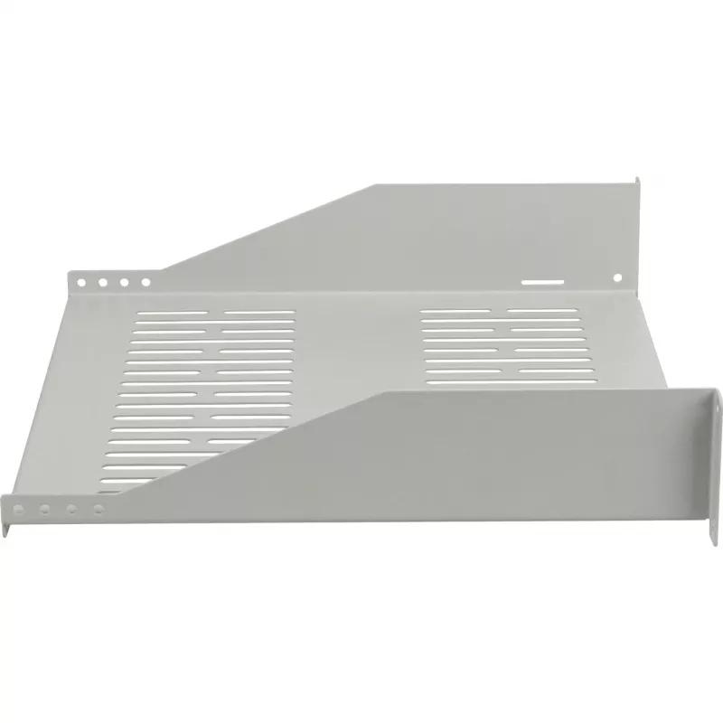 Prateleira fixa EFB ELEKTRONIK 19 polegadas 2U, 400 mm de profundidade, carga 22 kg, cinzento claro RAL 7035