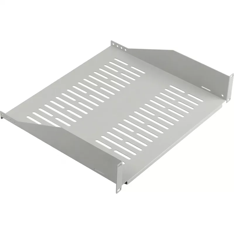 Prateleira fixa EFB ELEKTRONIK 19 polegadas 2U, 400 mm de profundidade, carga 22 kg, cinzento claro RAL 7035