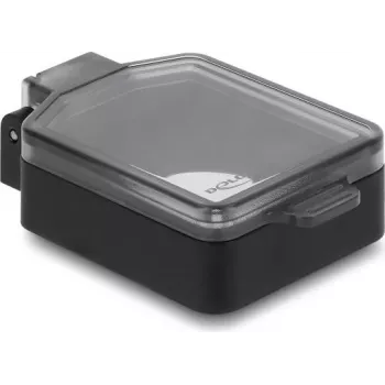 Tampa de proteção Delock módulo D-Type preto/transparente – tampa de proteção contra pó automática com mola