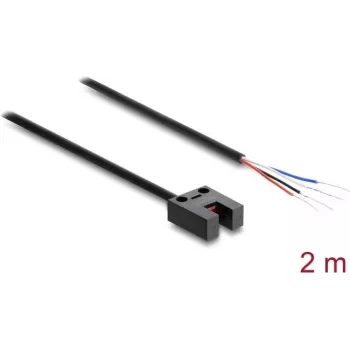 Sensor fotoelétrico de garfo 5 mm Type U com 4 extremidades de cabo abertas NPN L/D comutável 2 m