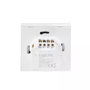 Interruptor de luz inteligente LogiLink WiFi Smart EU, 2 vias, compatível com Tuya, branco