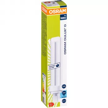Lâmpada fluorescente compacta Osram DULUX D 26W/865 G24d-3, branco luz do dia, 1800 lm, 2 polos