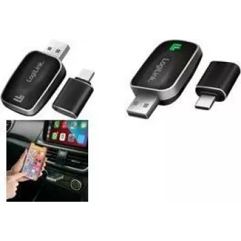 Adaptador LogiLink BT 5.0 com fios para sem fios CarPlay / Android Auto, tipo dongle