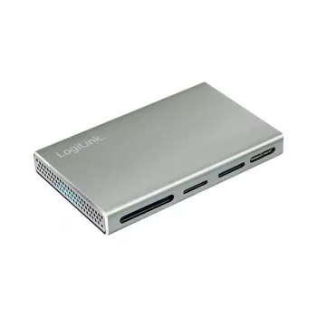 Leitor de cartões LogiLink USB 3.2 Gen1 5 em 1, caixa em metal, prateado