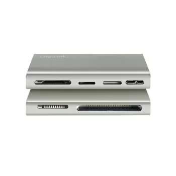 Leitor de cartões LogiLink USB 3.2 Gen1 5 em 1, caixa em metal, prateado
