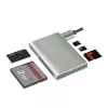 Leitor de cartões LogiLink USB 3.2 Gen1 5 em 1, caixa em metal, prateado