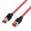 Cabo de patch industrial EFB Elektronik K8048PUI30 RJ45 Cat.6A S/FTP PUR, Draka UC900 TM21, bainha resistente a óleo e UV, 4x2 x AWG26/7, 30 m, vermelho