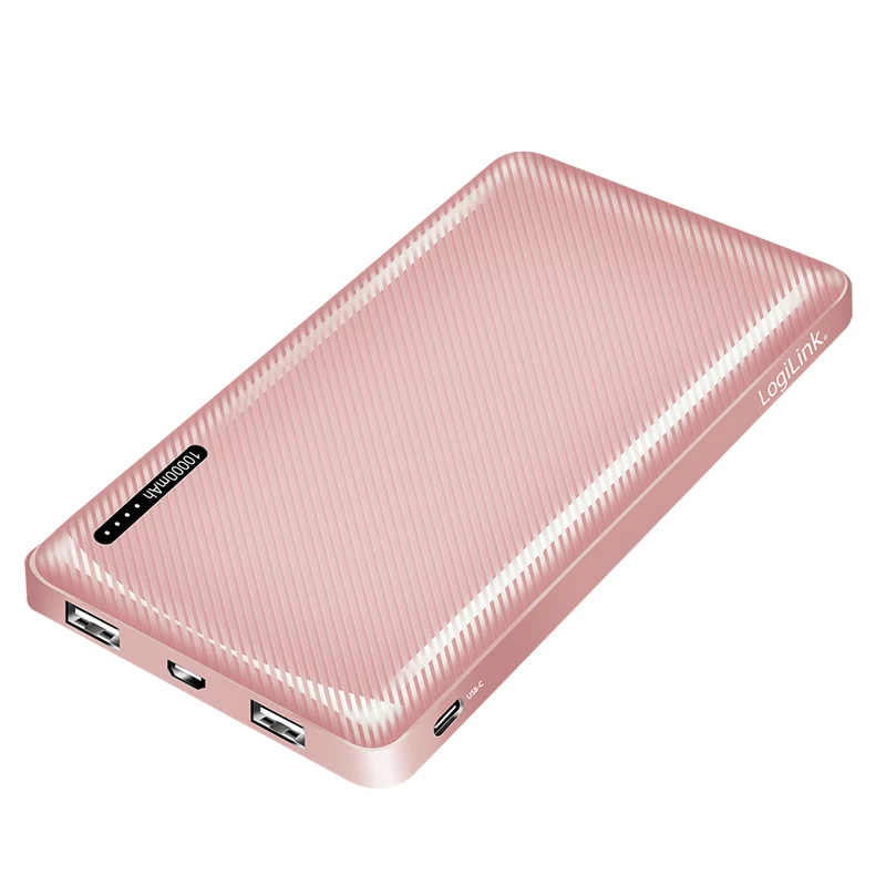 Powerbank portátil LogiLink 10000 mAh LiPo USB-C PD rosa