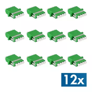 Conjunto de adaptadores de fibra ótica LC Quad LogiLink, 12 unid., verde, com flange, SC Duplex Breakout