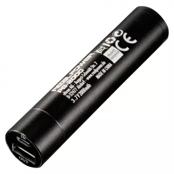 Power bank RealPower PB2000 mAh em alumínio, preto