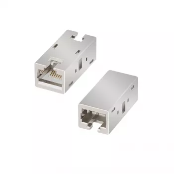 Acoplador em linha RJ45 Cat.6A blindado LogiLink, caixa metálica, qualidade industrial