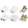 Tomada de superfície blindada Cat.6A LogiLink, 1x RJ45, branco RAL 9003, 10G, sem ferramentas, PoE++