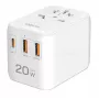 Carregador de viagem LogiLink PA0356 USB-A/C 20W GaN 3 portas branco