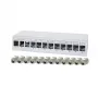 Patch panel de secretária LogiLink NK4093 Cat.6A, 12 portas, cinzento-claro (RAL 7035), blindado, aço sem parafusos