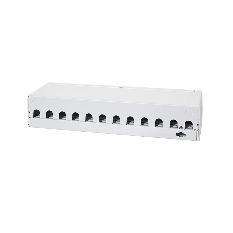 Patch panel de secretária LogiLink NK4093 Cat.6A, 12 portas, cinzento-claro (RAL 7035), blindado, aço sem parafusos