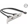 Chapa de slot USB 2.0 Delock com 2 x portas EASY-USB Type-A